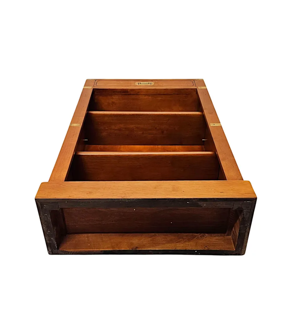  A Gorgeous Hand Made Brass Mounted Campaign Style Open Bookcase 