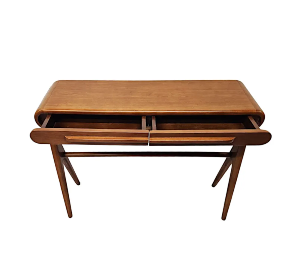  A Stunning Walnut Mid Century Danish Style Console or Side Table