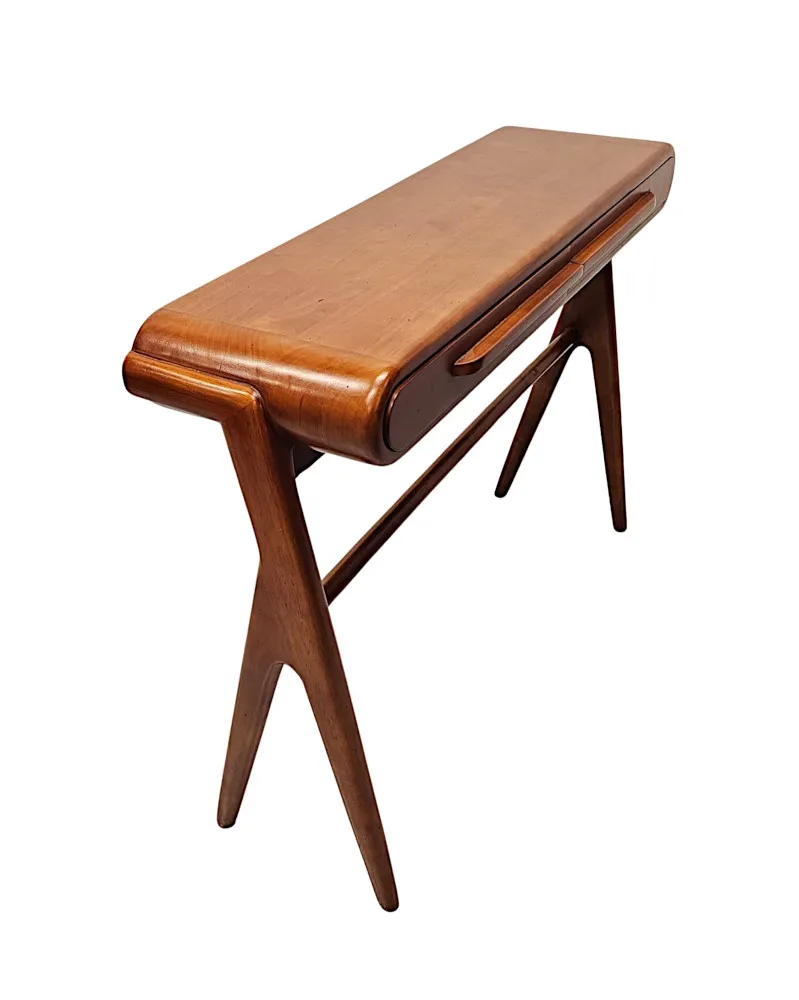  A Stunning Walnut Mid Century Danish Style Console or Side Table