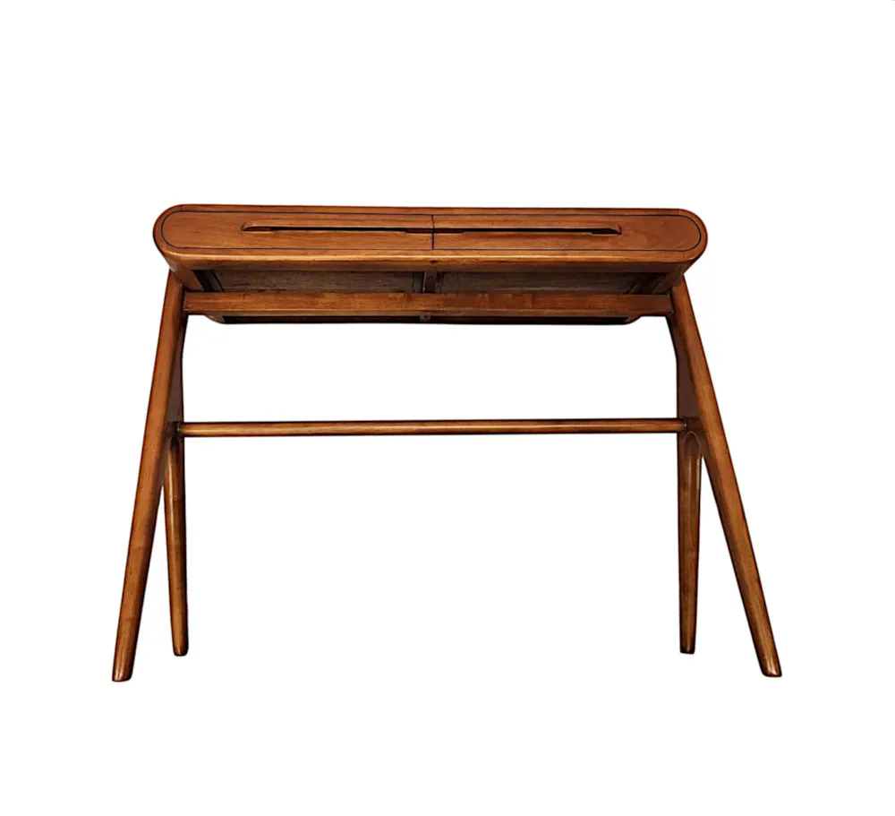  A Stunning Walnut Mid Century Danish Style Console or Side Table