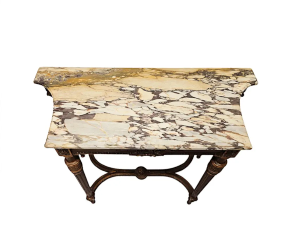 A Fabulous 19th Century Marble Top Giltwood Console Table