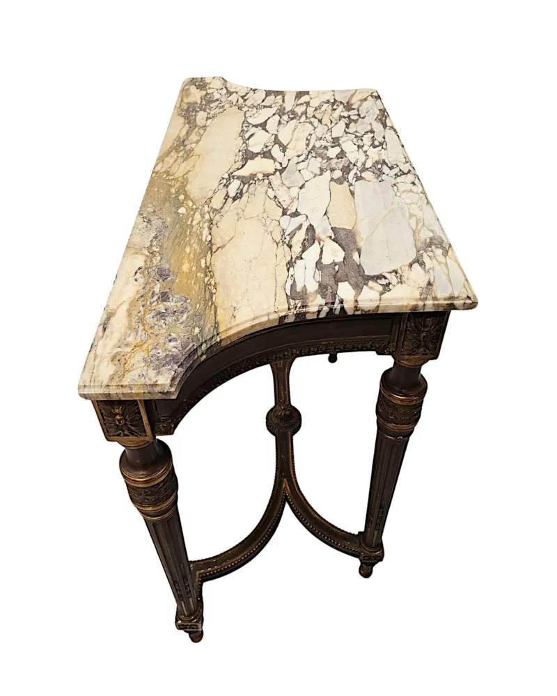 A Fabulous 19th Century Marble Top Giltwood Console Table