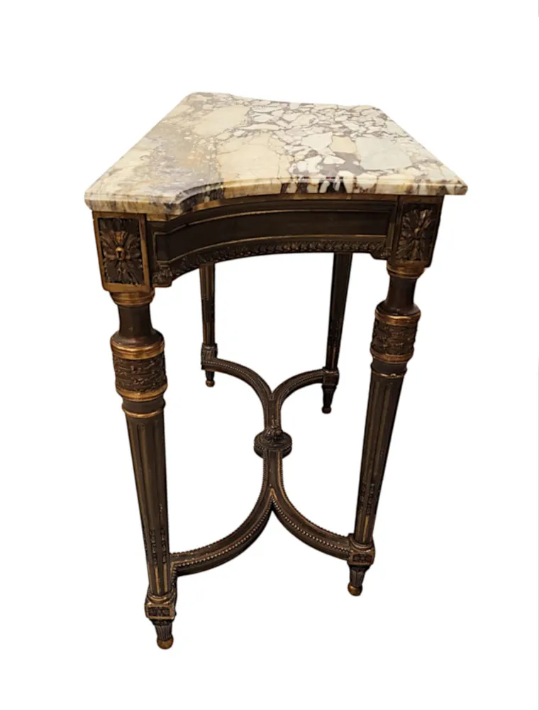 A Fabulous 19th Century Marble Top Giltwood Console Table