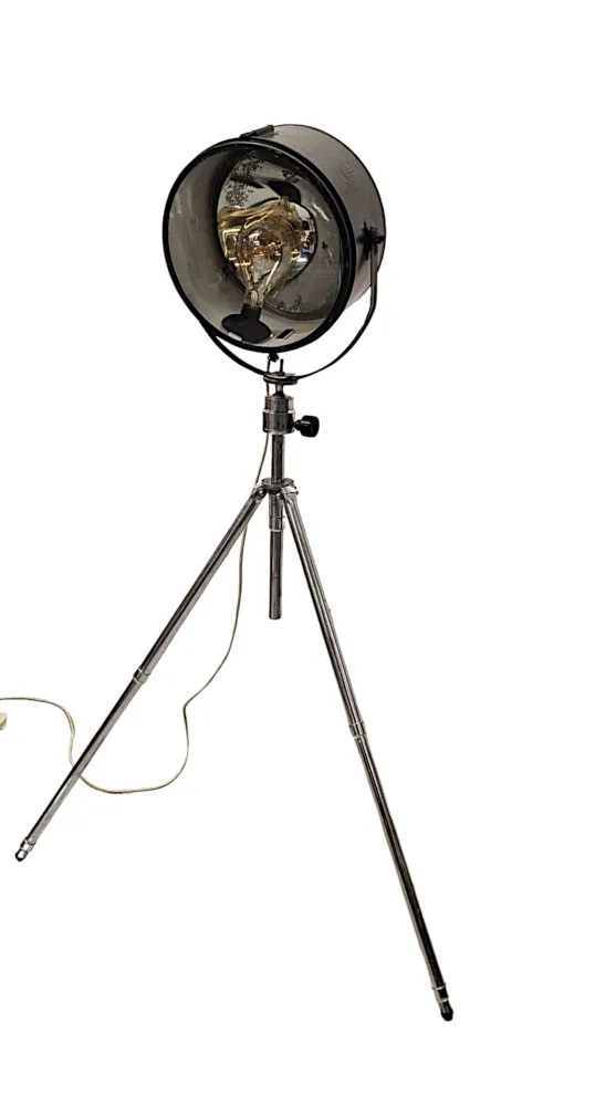  An Unusual Vintage Spot Light on 1960's Aluminium Tripod