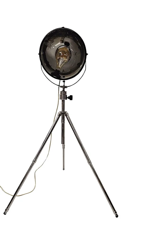  An Unusual Vintage Spot Light on 1960's Aluminium Tripod