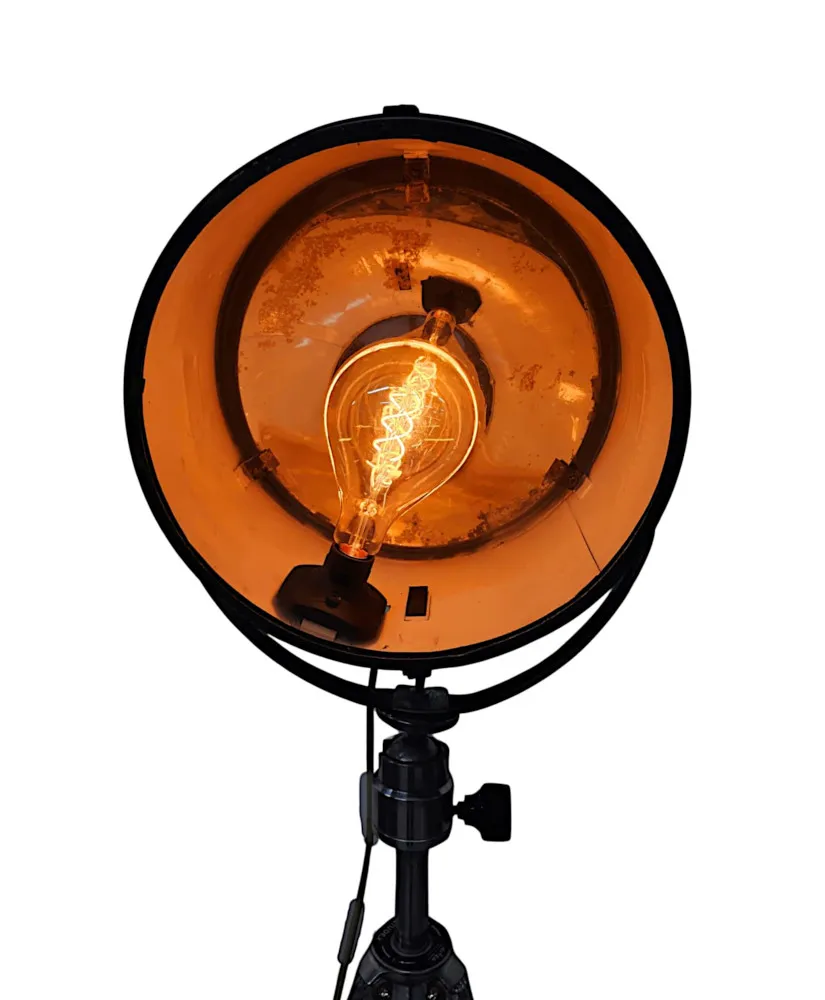  An Unusual Vintage Spot Light on 1960's Aluminium Tripod