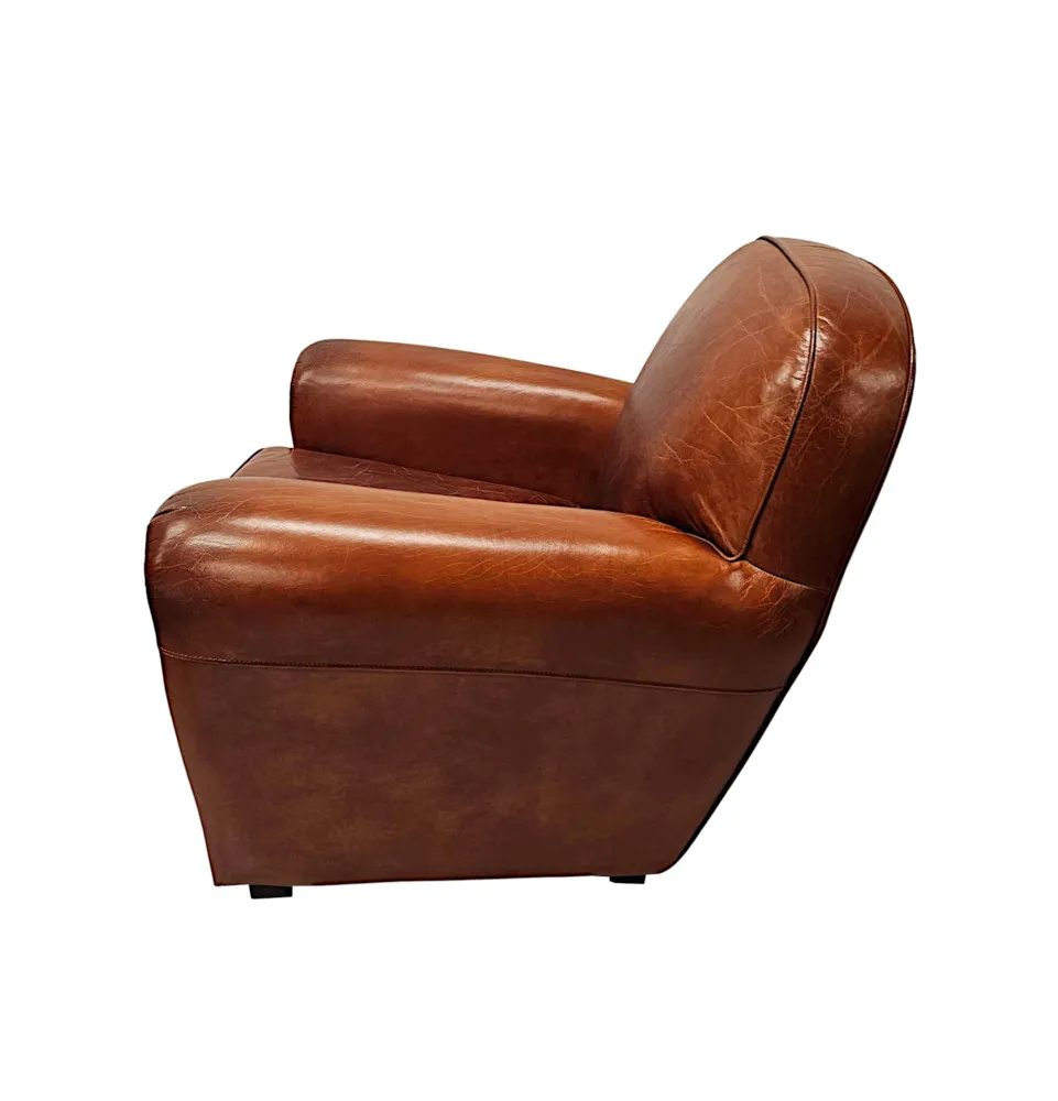  A Fabulous 1930's Design Leather Club Armchair