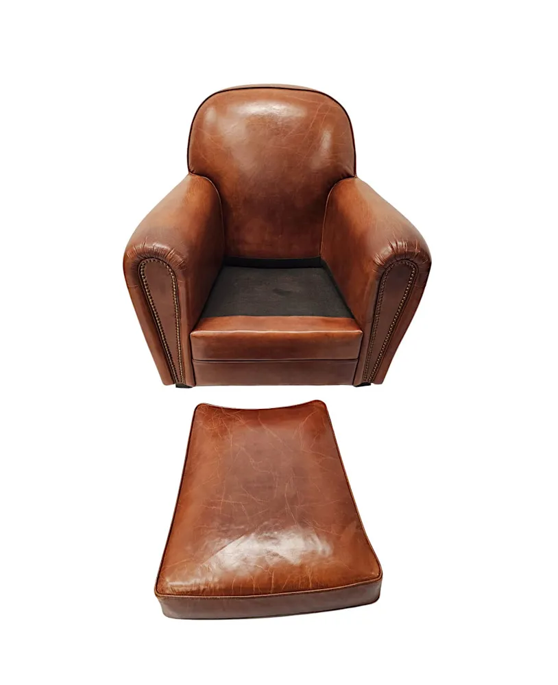  A Fabulous 1930's Design Leather Club Armchair