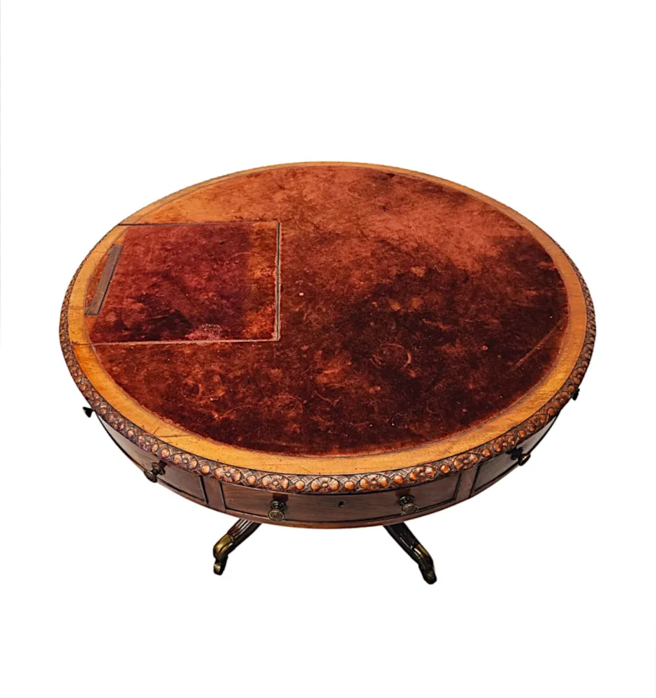 A Very Rare Early 19th Century Regency Revolving Drum Library Centre Table 