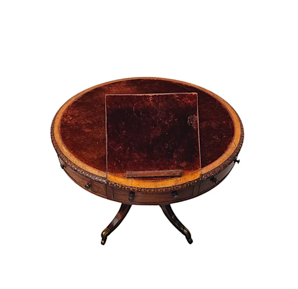 A Very Rare Early 19th Century Regency Revolving Drum Library Centre Table 