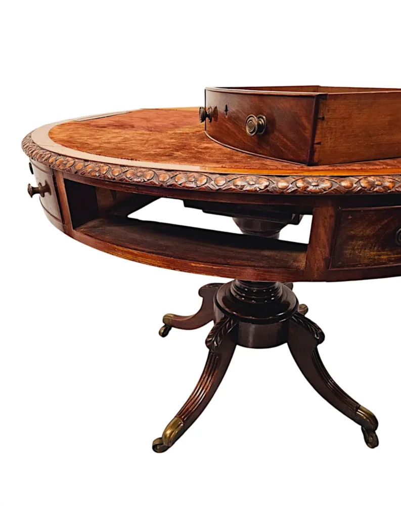 A Very Rare Early 19th Century Regency Revolving Drum Library Centre Table 
