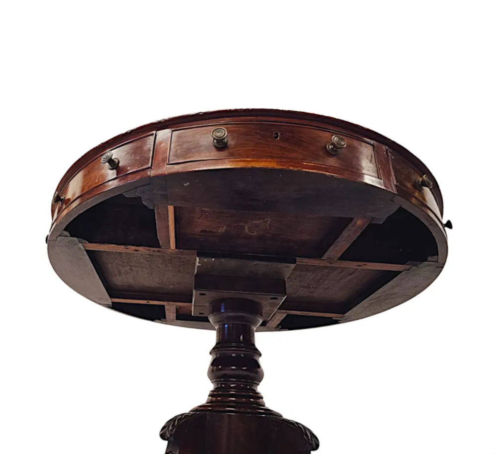 A Very Rare Early 19th Century Regency Revolving Drum Library Centre Table 