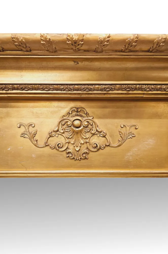 A Very Fine Large 19th Century Giltwood Dressing or Leaner Mirror