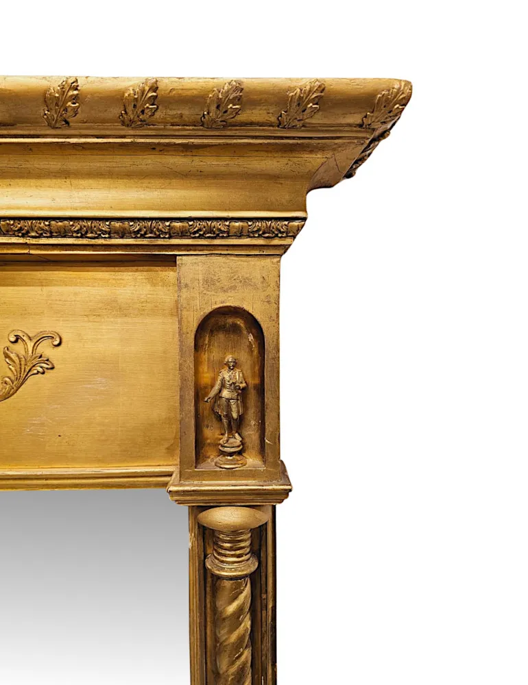 A Very Fine Large 19th Century Giltwood Dressing or Leaner Mirror