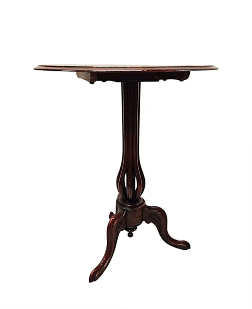 A Stunning 19th Century Marquetry Inlaid Flip Top Occasional or Lamp table