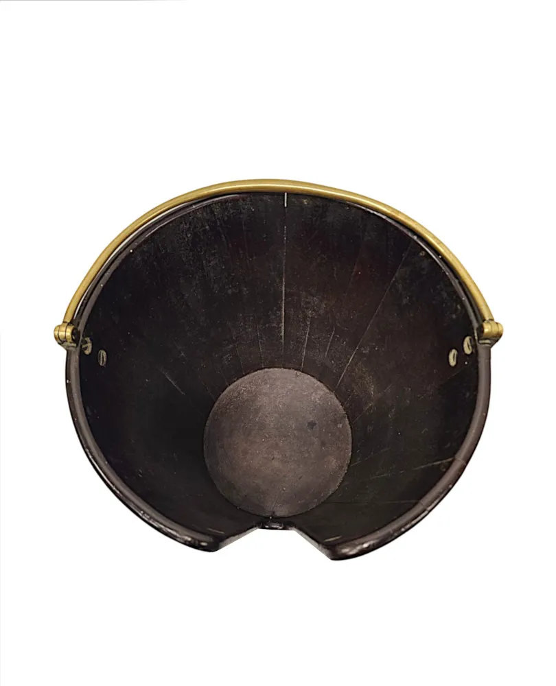  A Very Rare Georgian Irish Brass Bound Mahogany Plate Bucket