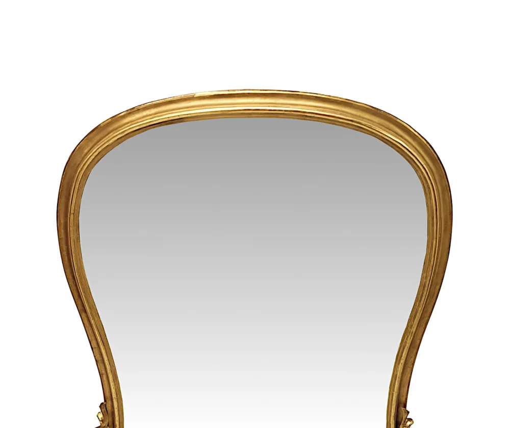 A Stunning 19th Century Large Archtop Waisted Shape Giltwood Overmantel Mirror