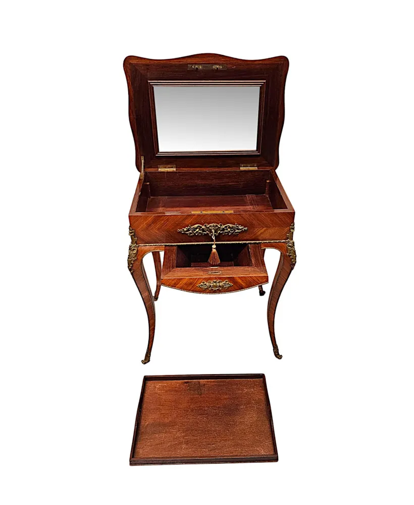 A Very Fine 19th Century Ormolu Mounted Side Table or Ladies Work Box 