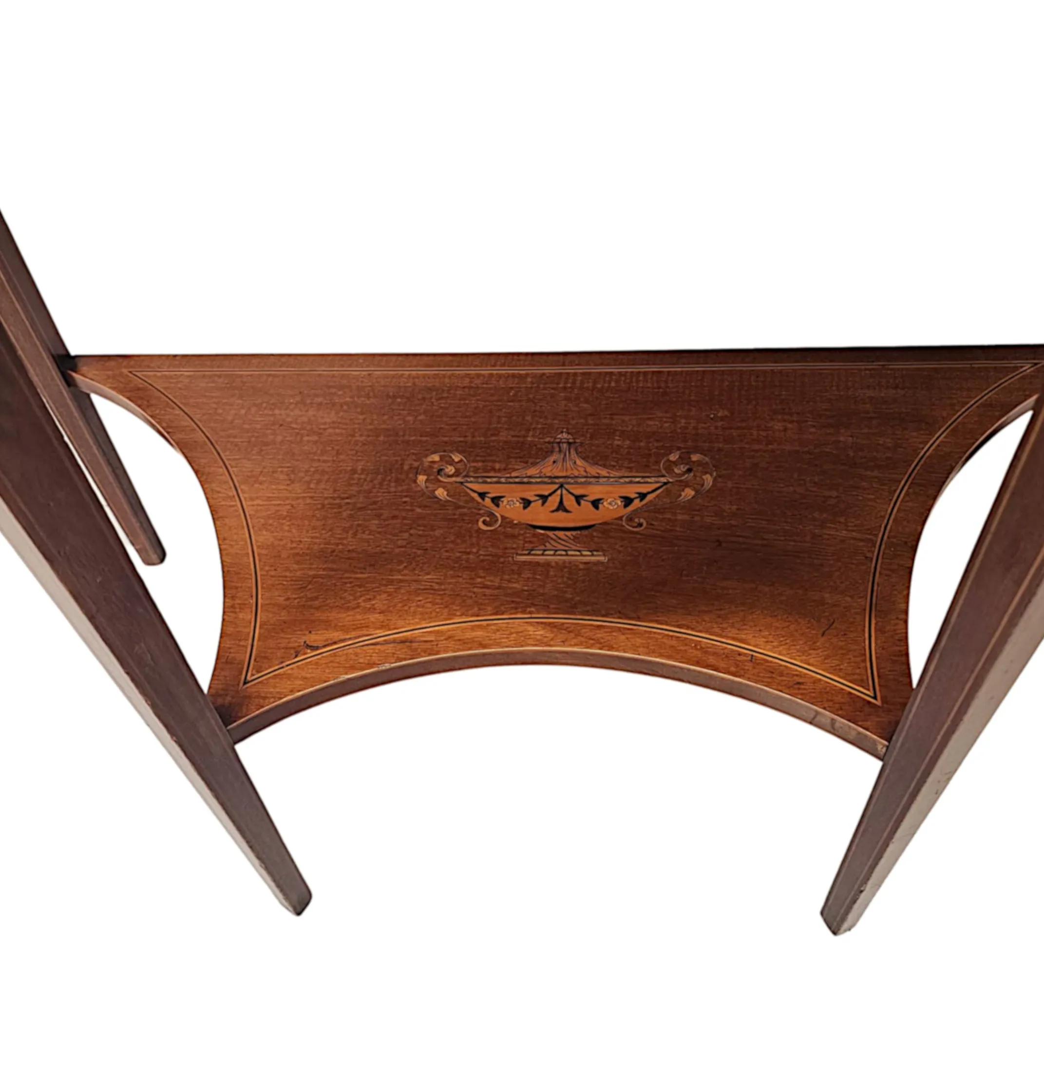 A Very Rare Edwardian Marquetry Inlaid Demilune Hall or Console Table attributed to London Maker 'Edward and Roberts'