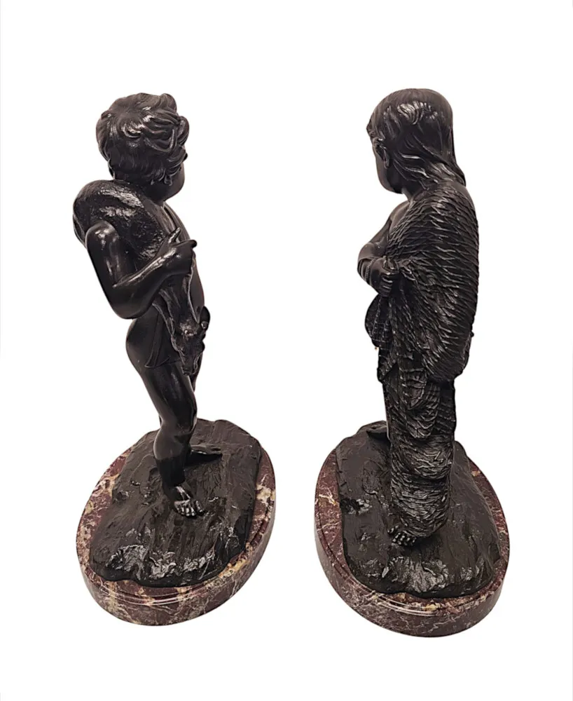 A Fabulous Pair of 19th Century Bronze Figural Sculptures