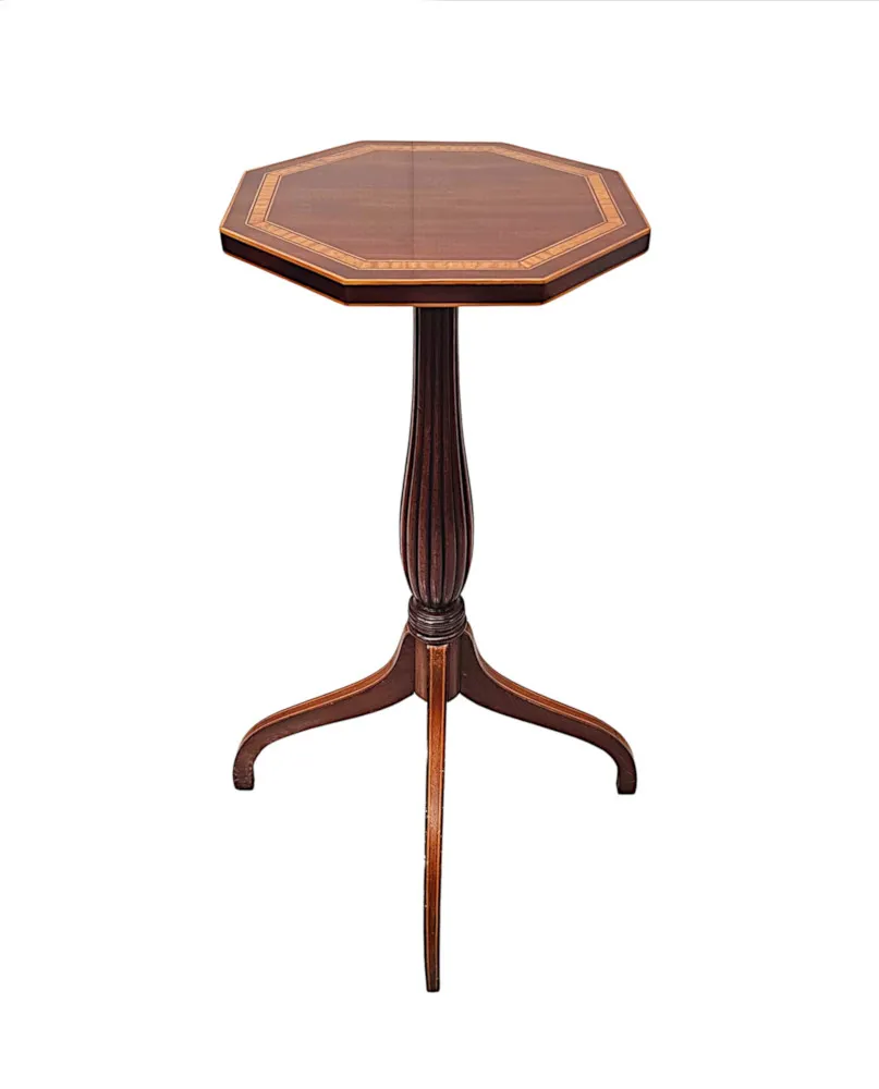 A Very Rare Pair of Edwardian Inlaid Tall Wine Tables