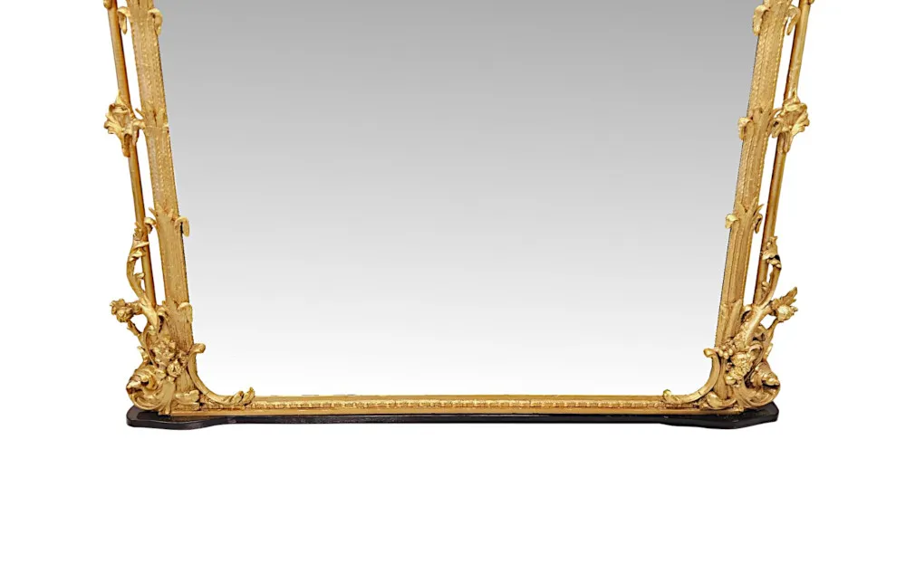 A Very Rare Large Size 19th Century Castle or Country House Overmantel Mirror