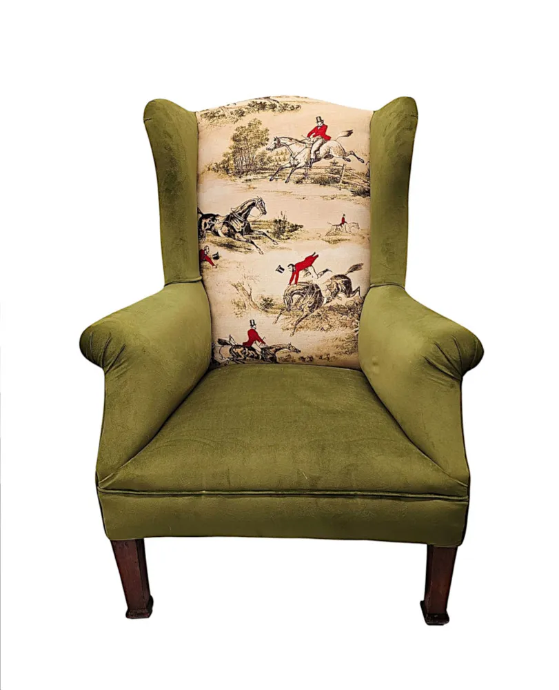 A Very Fine Edwardian Wingback Armchair 