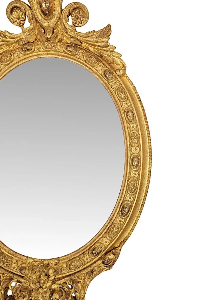 A Fabulous 19th Century Giltwood Pair of Neat Size Pier Mirrors