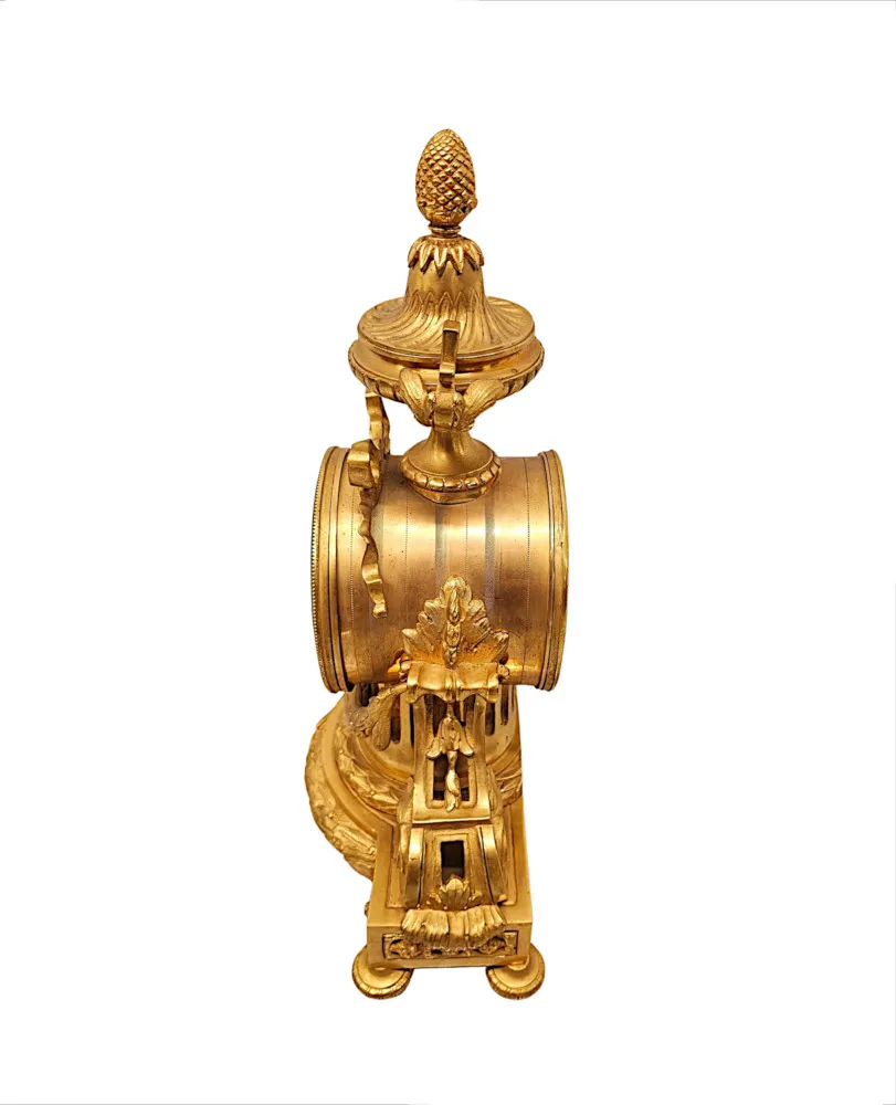A Stunning 19th Century Gilt Bronze Mantle Clock By Richond of Paris 