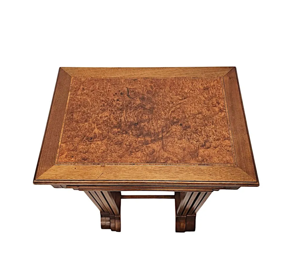 A Stunning Edwardian Inlaid Nest of Four Tables