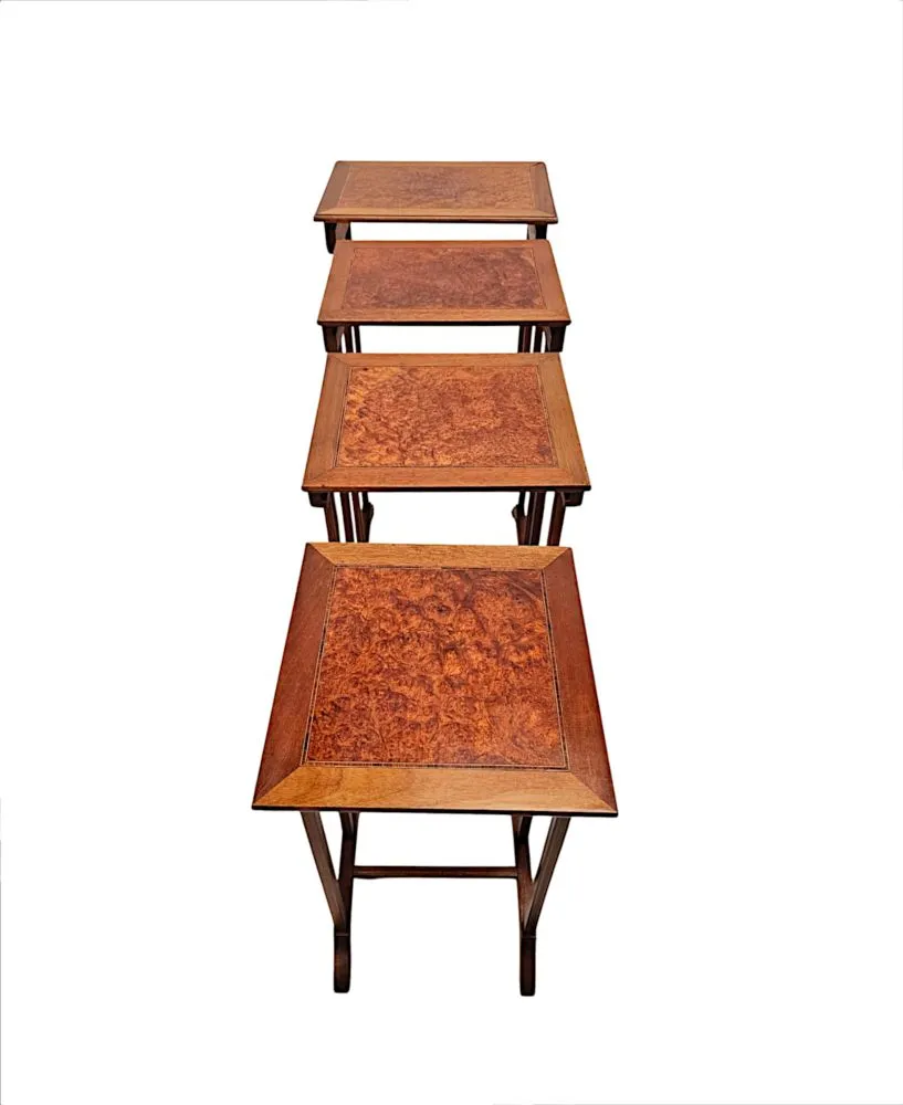 A Stunning Edwardian Inlaid Nest of Four Tables