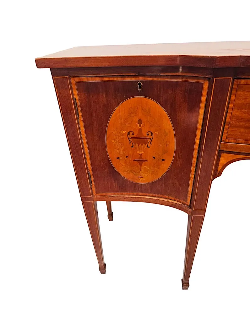 A Stunning Edwardian Marquetry Inlaid Sideboard In The Manner of 'Edward and Roberts, London'