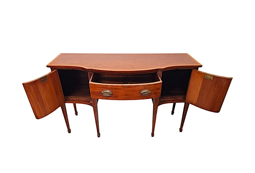A Stunning Edwardian Marquetry Inlaid Sideboard In The Manner of 'Edward and Roberts, London'