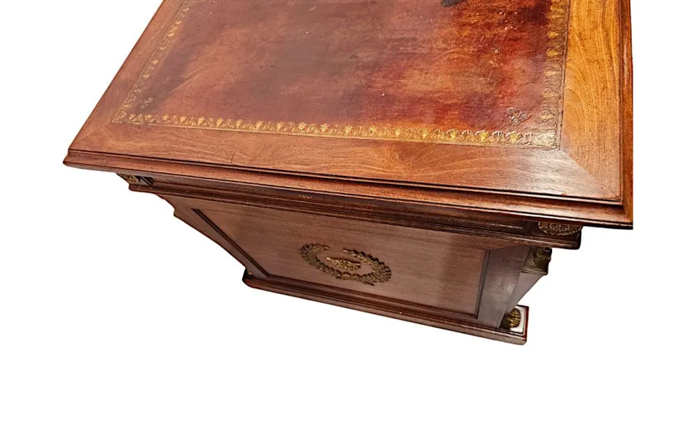 A Fabulous 19th Century French Empire Style Office Desk with Ormolu Mounts by Saddier et Ses Fils Paris