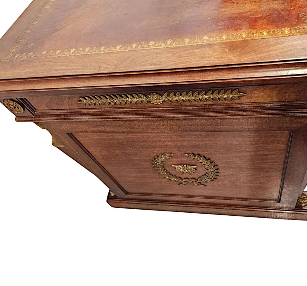 A Fabulous 19th Century French Empire Style Office Desk with Ormolu Mounts by Saddier et Ses Fils Paris