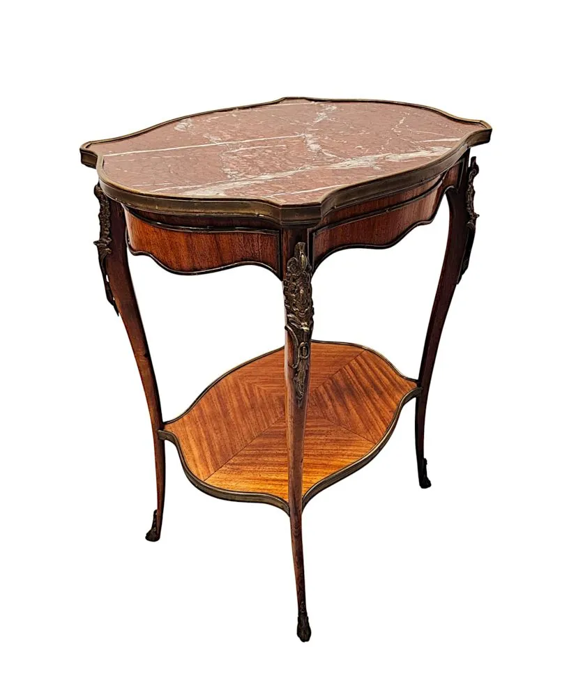 A Fabulous 19th Century Marble Top Occasional or Lamp Table With Ormolu Mounts