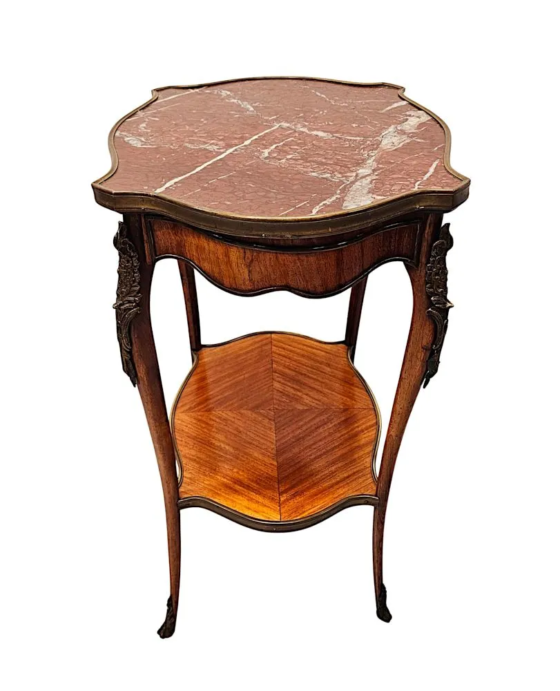A Fabulous 19th Century Marble Top Occasional or Lamp Table With Ormolu Mounts