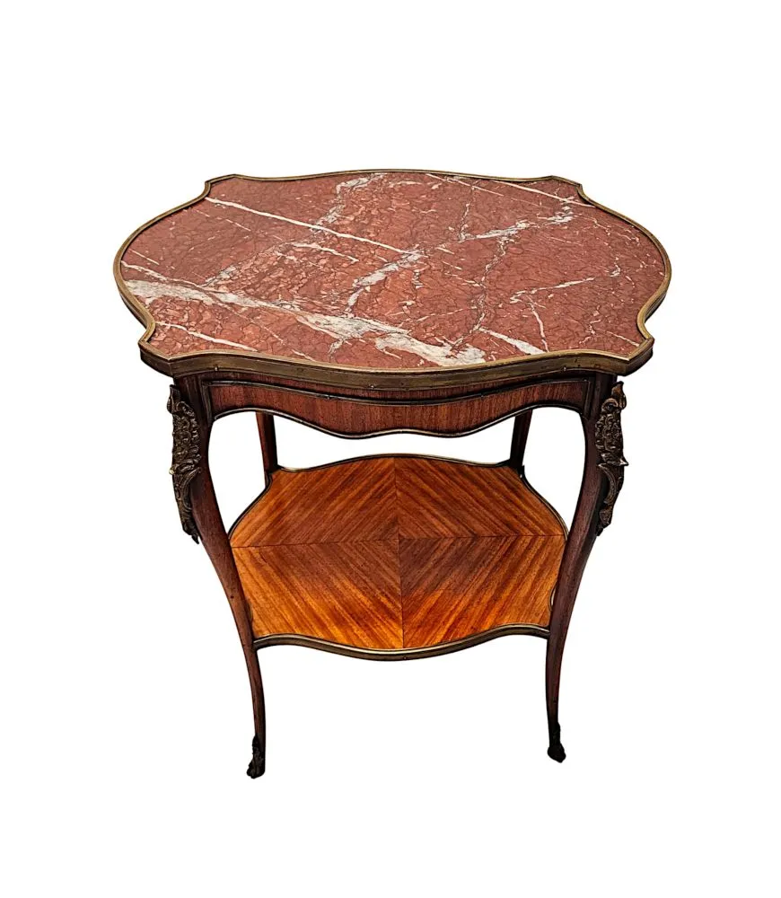 A Fabulous 19th Century Marble Top Occasional or Lamp Table With Ormolu Mounts