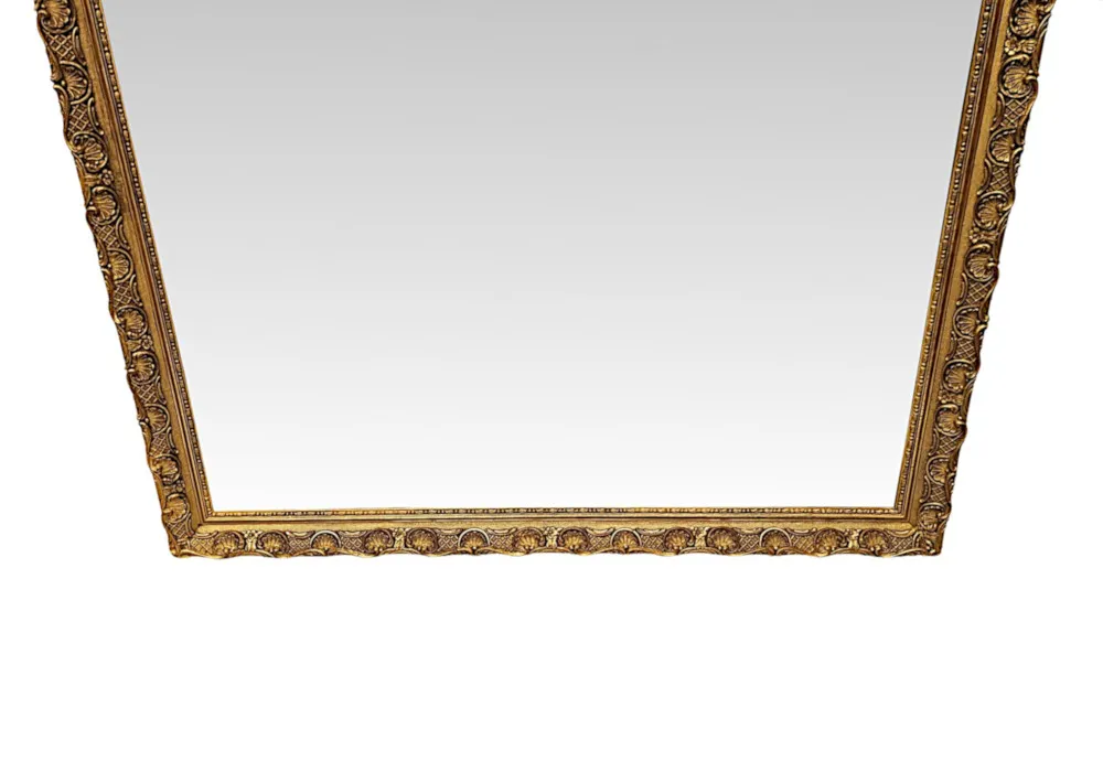  A Stunning Large 19th Century Giltwood Mirror With Shell Detail
