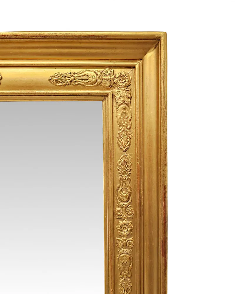 A Gorgeous Large Size 19th Century Giltwood Overmantel Mirror