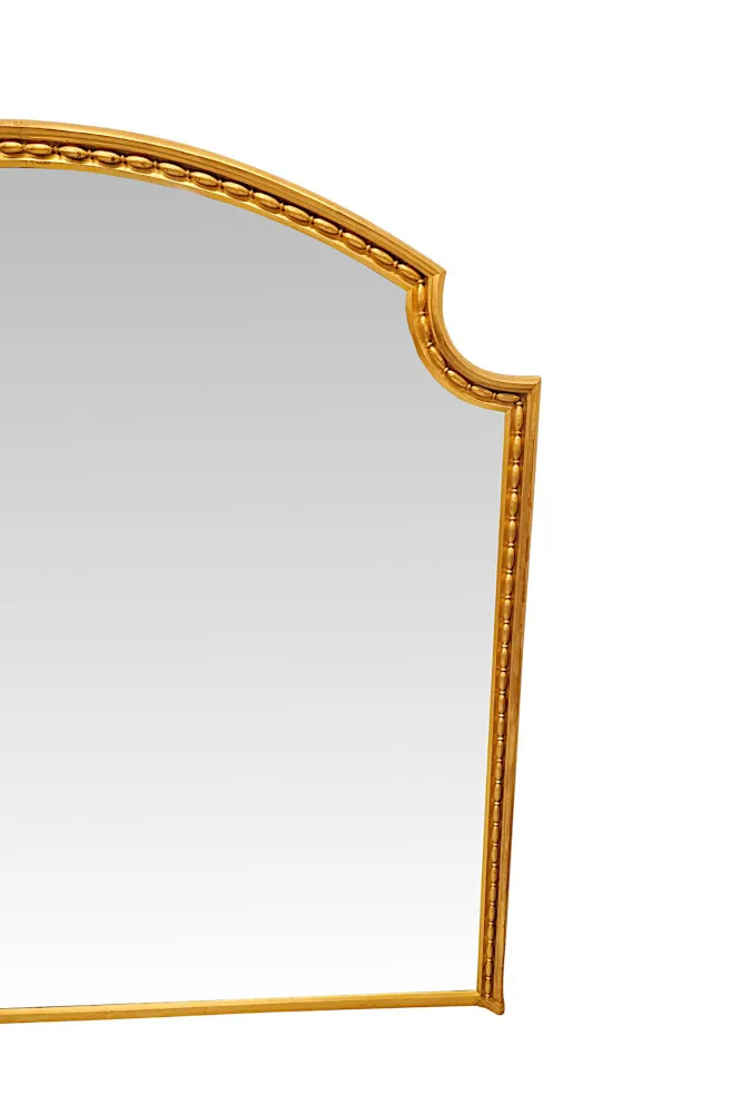 A Fabulous Elegantly Simple Large 19th Century Giltwood Overmantel Mirror