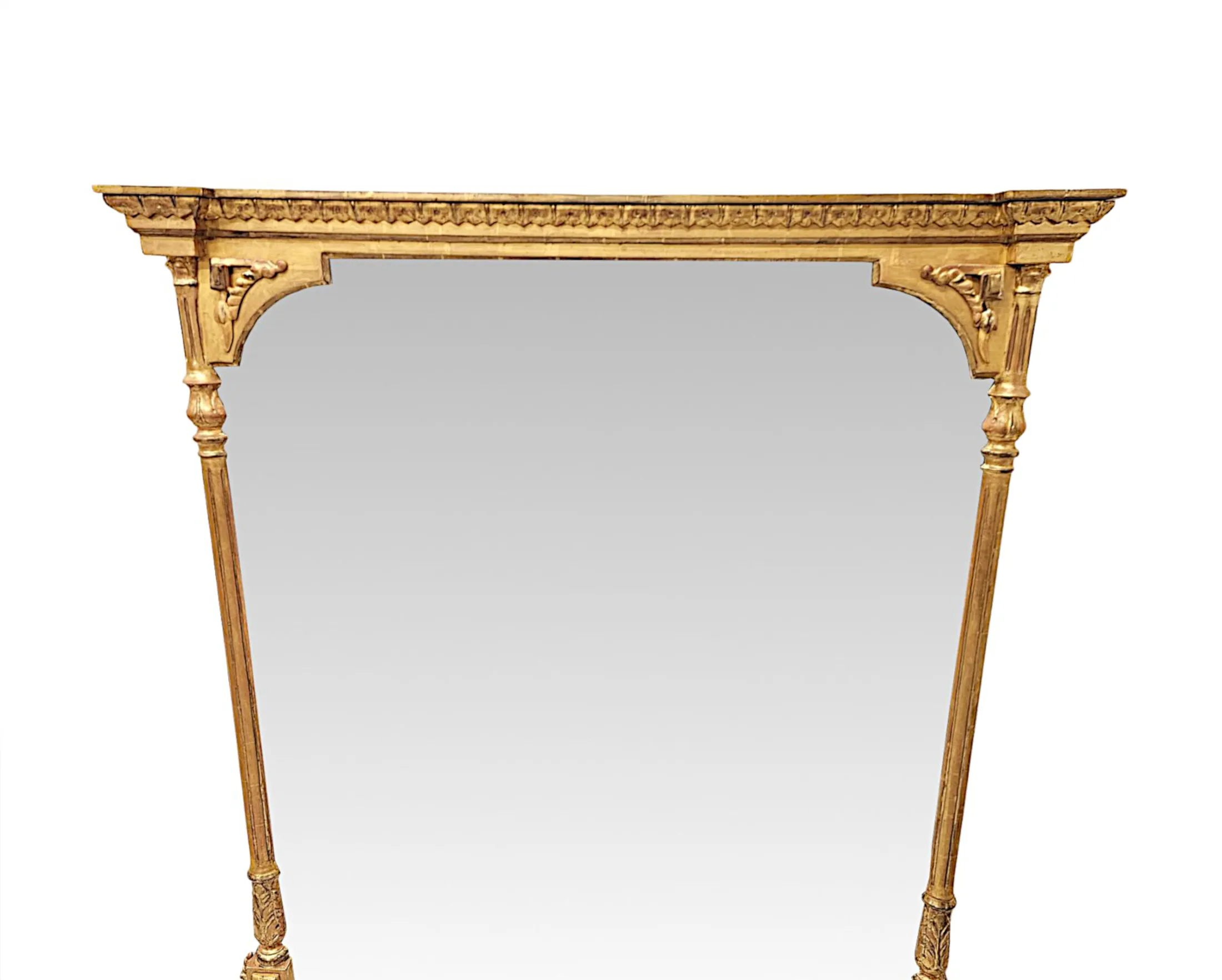 A Stunning Large Size 19th Century Giltwood Overmantel Mirror