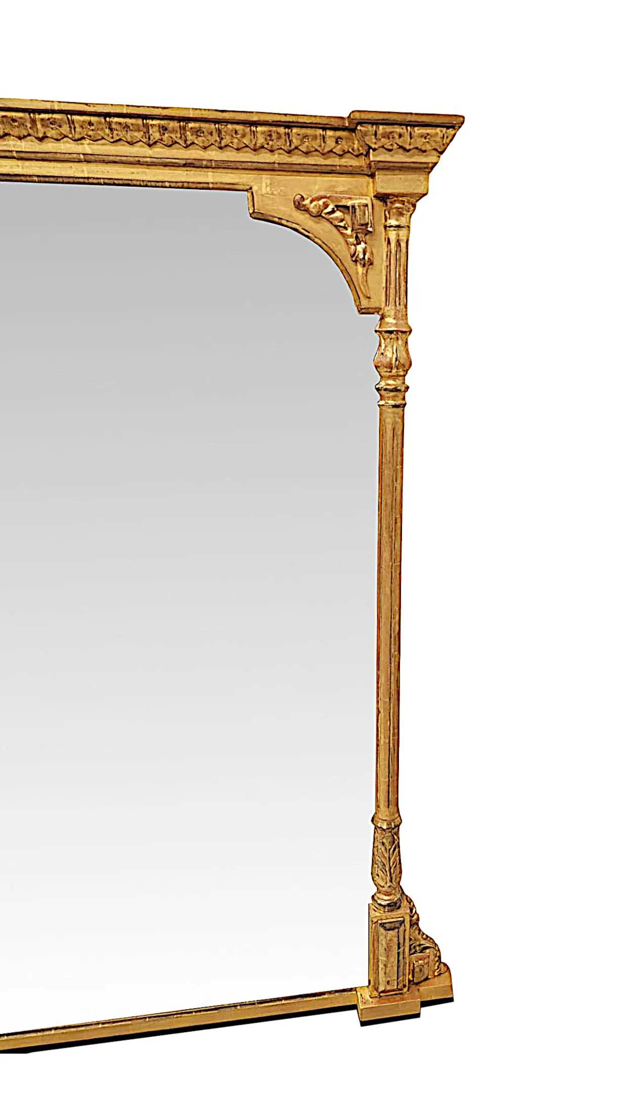 A Stunning Large Size 19th Century Giltwood Overmantel Mirror