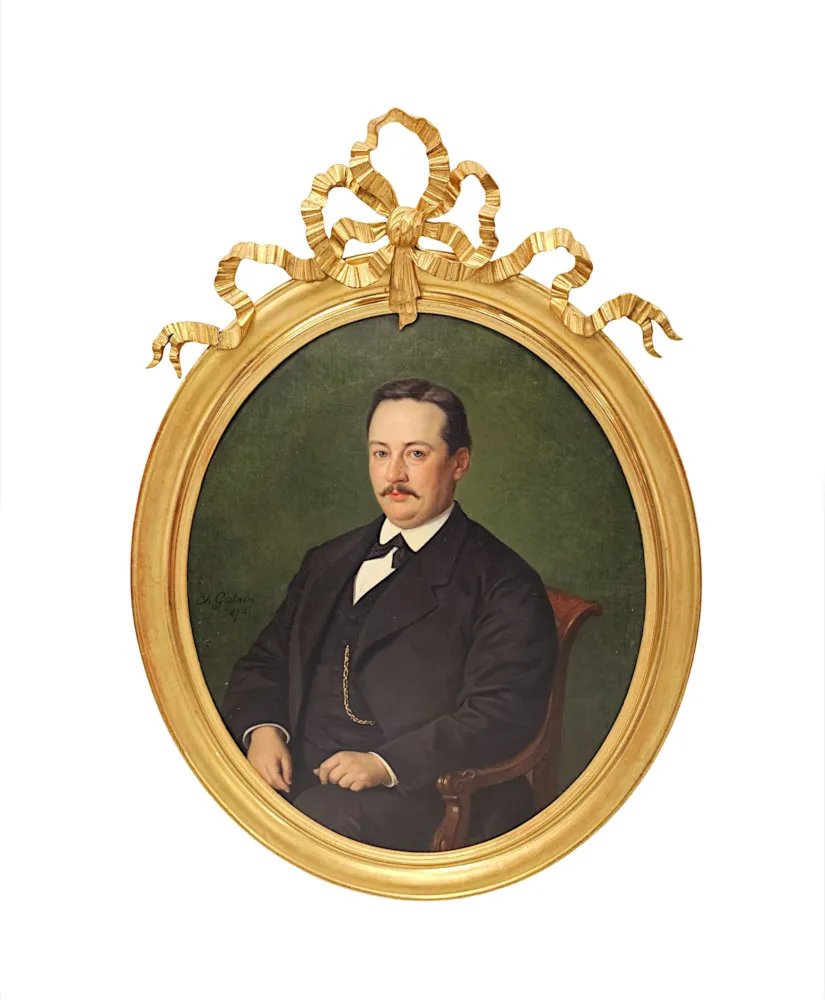  A Fabulous Large Pair of 19th Century Giltwood Framed Portraits