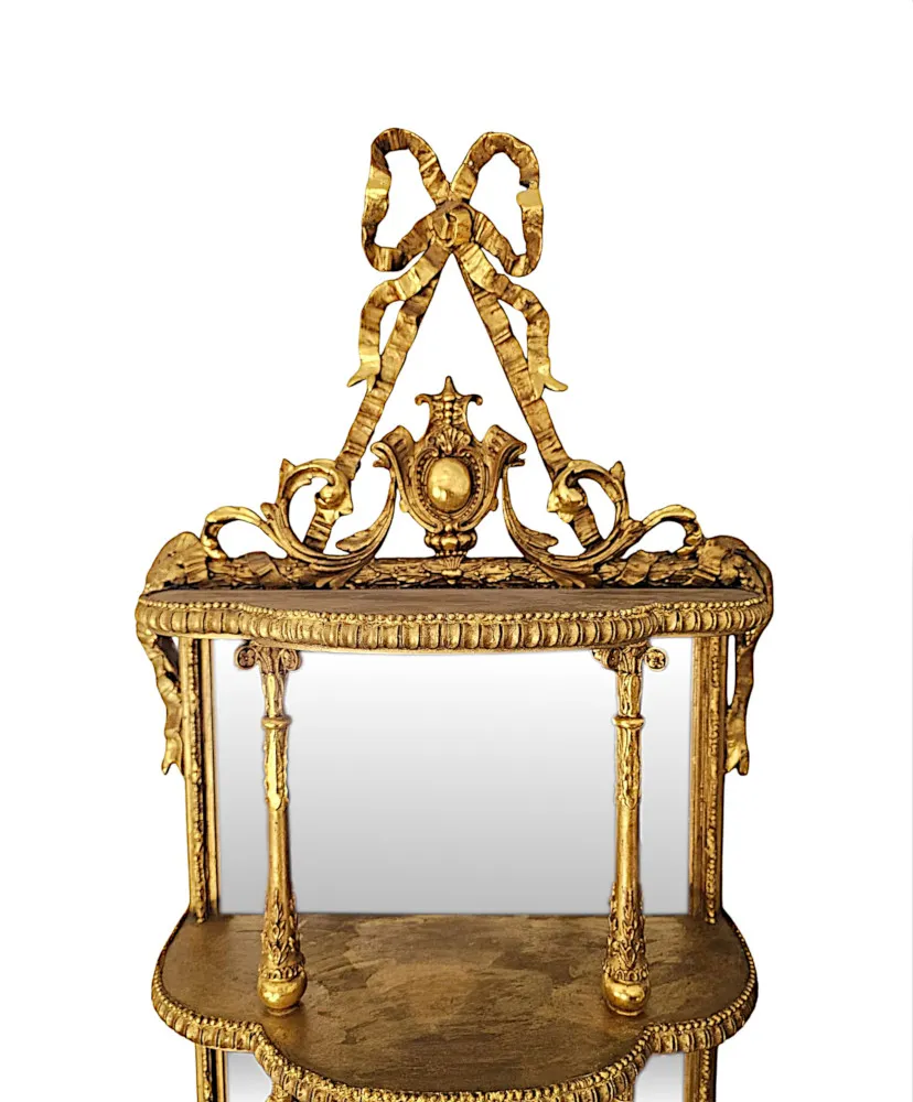  A Very Rare Pair of Irish 19th Century Giltwood Mirrors Labelled Strahan of Dublin