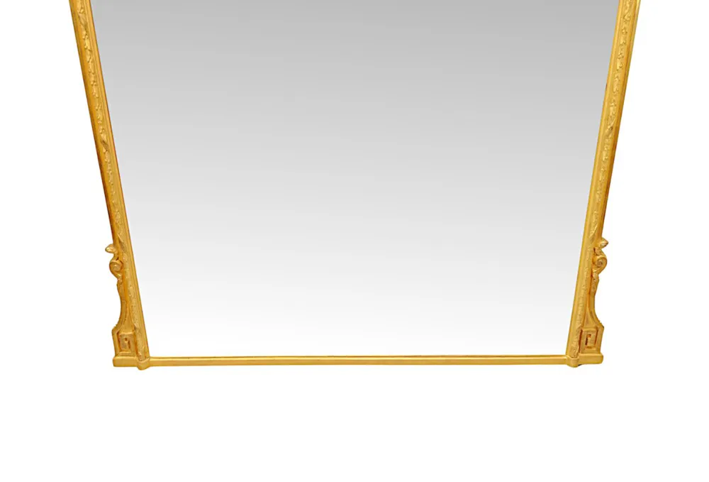  A Very Rare Large 19th Century Irish Country House Giltwood Overmantel Mirror