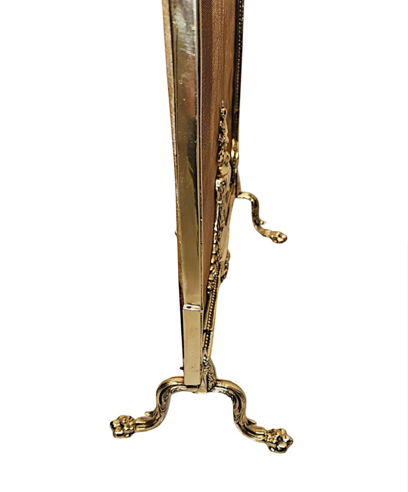 A Fabulous Fully Restored 19th Century Large Brass Fire Screen