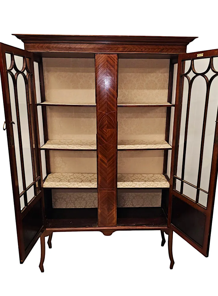A Very Fine Edwardian Inlaid Display Case Labelled Piggott Bros Liverpool