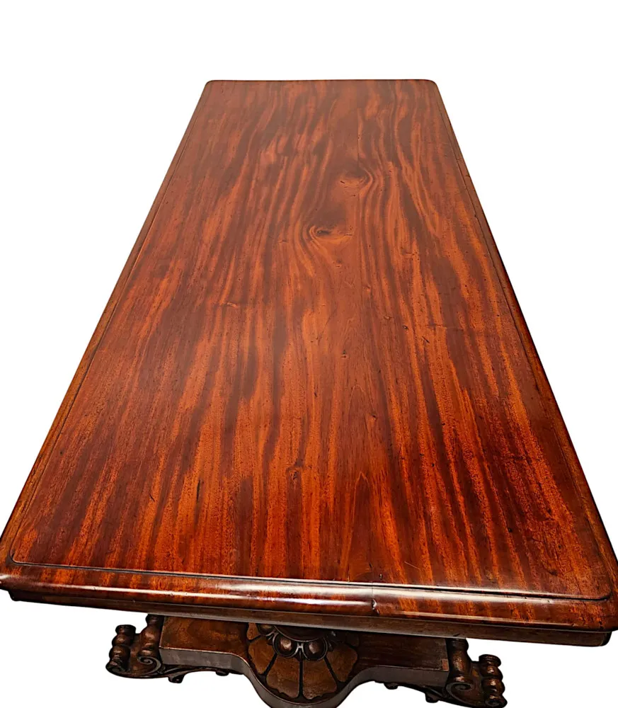 A Fantastic Early 19th Century William IV Irish Library Table Attributed To Dublin Maker 'Williams and Gibton'