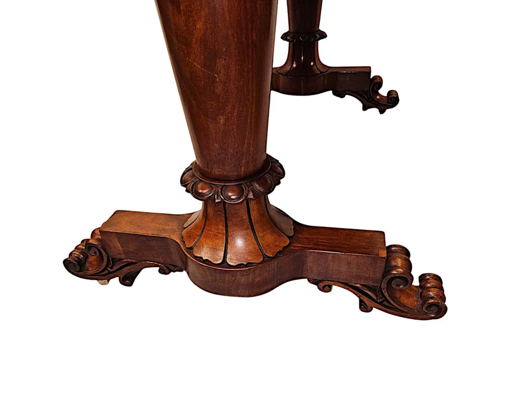 A Fantastic Early 19th Century William IV Irish Library Table Attributed To Dublin Maker 'Williams and Gibton'